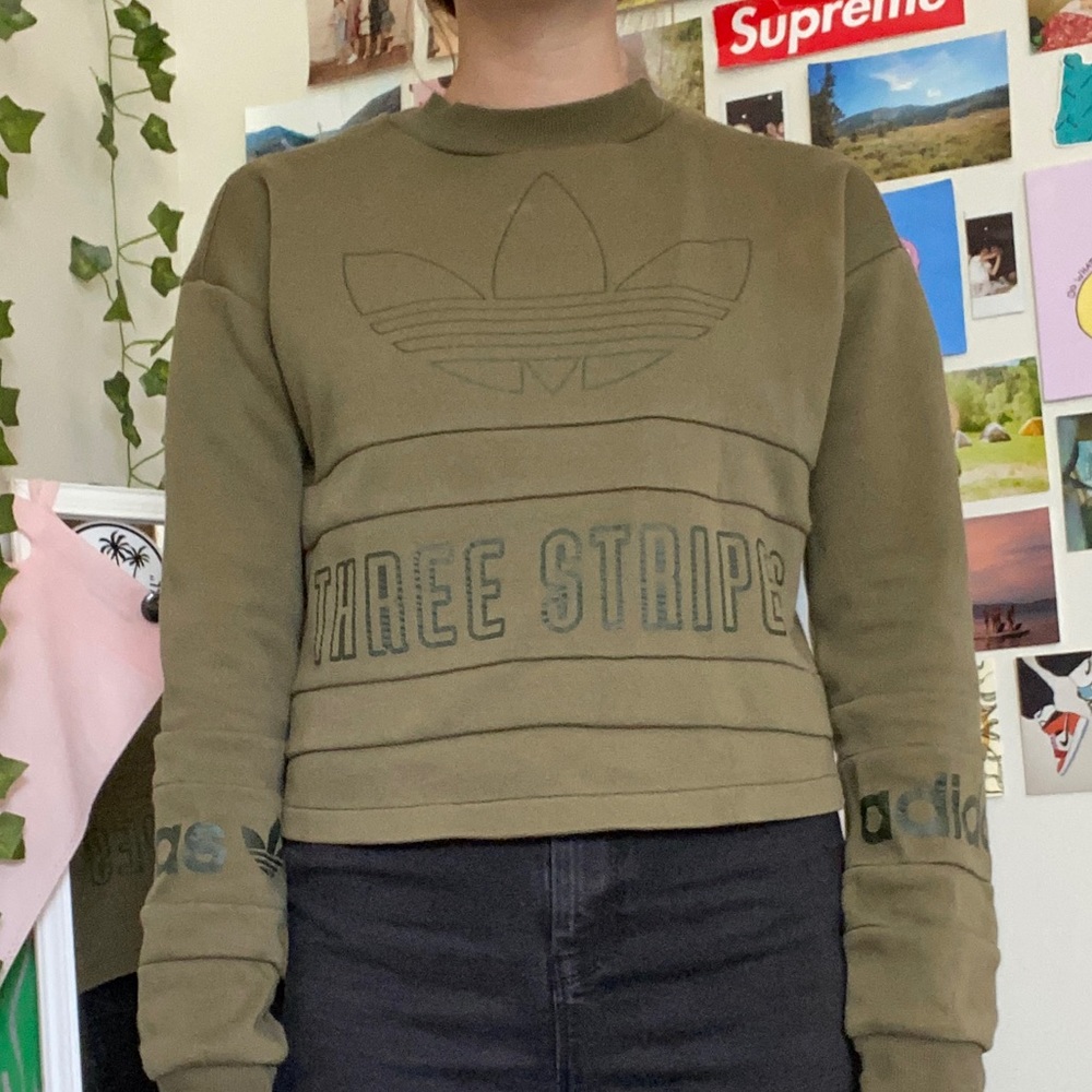 cropped three stripes adidas shirt
